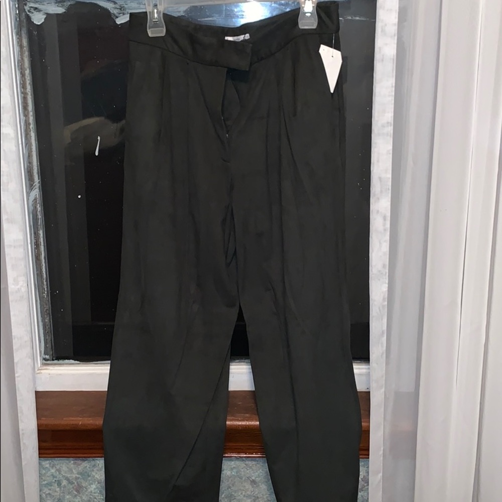 REAL SUEDE OLIVE GREEN PANTS